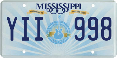 MS license plate YII998