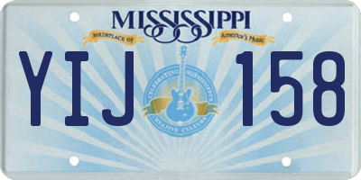 MS license plate YIJ158