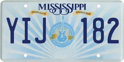 MS license plate YIJ182