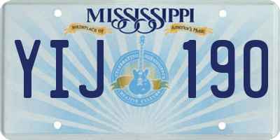 MS license plate YIJ190