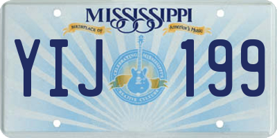MS license plate YIJ199