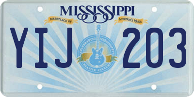 MS license plate YIJ203
