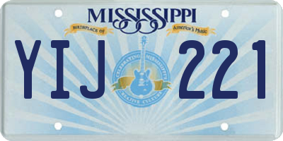 MS license plate YIJ221