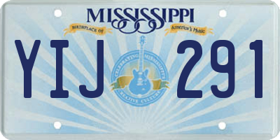 MS license plate YIJ291