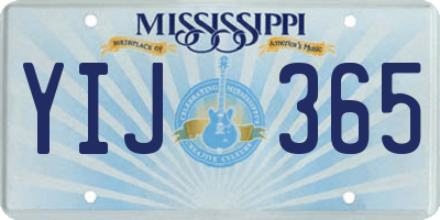 MS license plate YIJ365