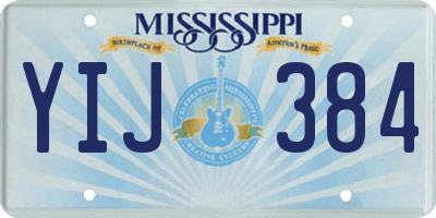 MS license plate YIJ384