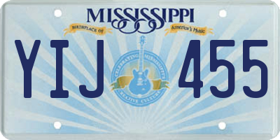 MS license plate YIJ455