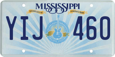 MS license plate YIJ460