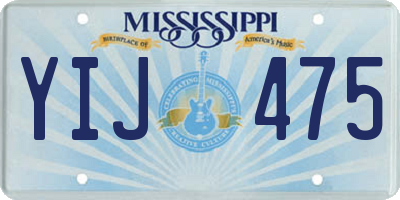 MS license plate YIJ475