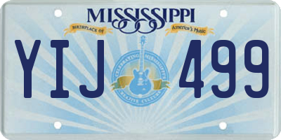 MS license plate YIJ499