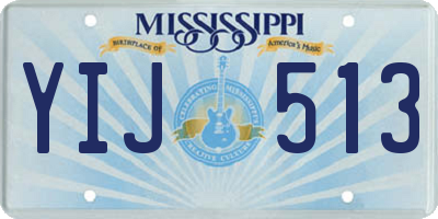 MS license plate YIJ513