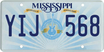 MS license plate YIJ568
