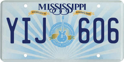 MS license plate YIJ606