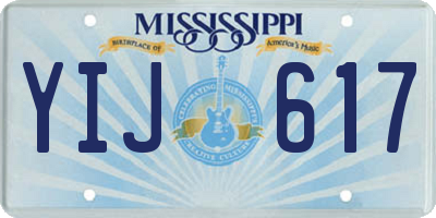 MS license plate YIJ617