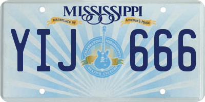 MS license plate YIJ666