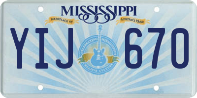 MS license plate YIJ670