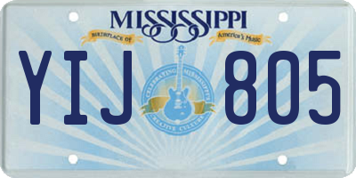 MS license plate YIJ805