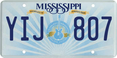 MS license plate YIJ807