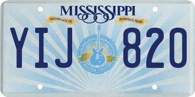 MS license plate YIJ820
