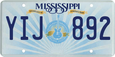 MS license plate YIJ892