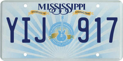 MS license plate YIJ917