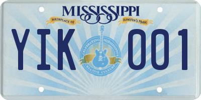 MS license plate YIK001