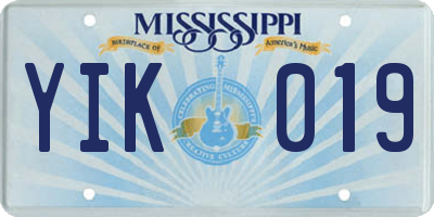MS license plate YIK019