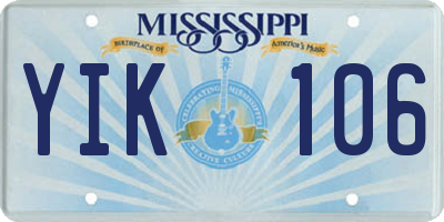 MS license plate YIK106