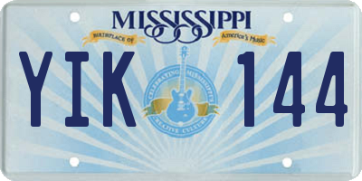 MS license plate YIK144