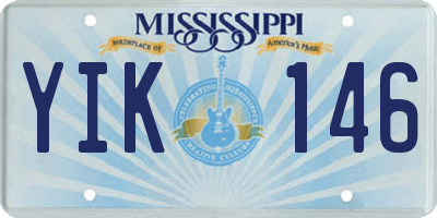 MS license plate YIK146