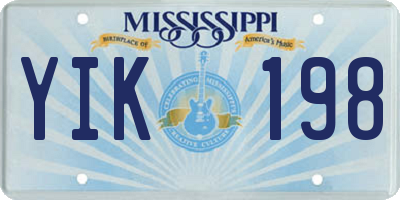 MS license plate YIK198