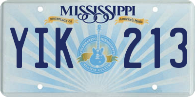 MS license plate YIK213