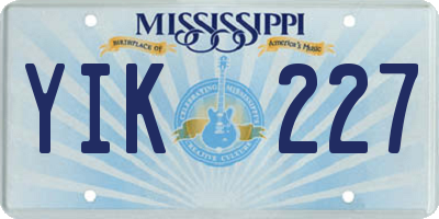MS license plate YIK227