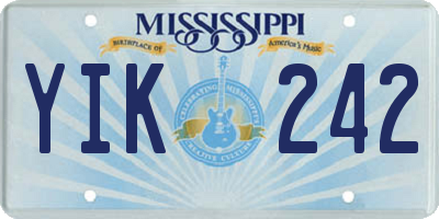 MS license plate YIK242