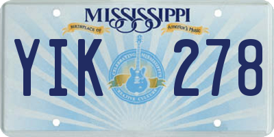 MS license plate YIK278