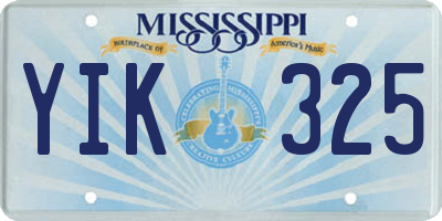 MS license plate YIK325