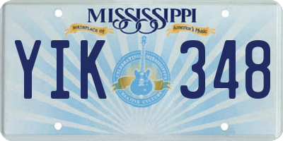 MS license plate YIK348