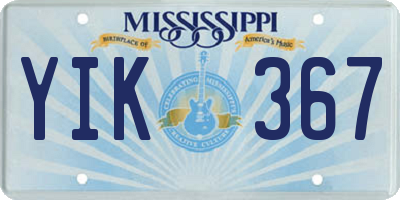 MS license plate YIK367