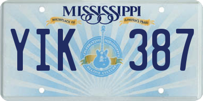 MS license plate YIK387
