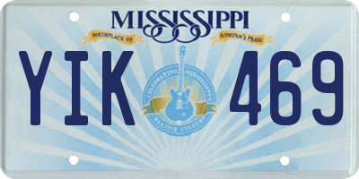 MS license plate YIK469