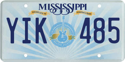 MS license plate YIK485