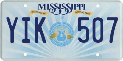 MS license plate YIK507