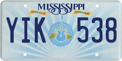 MS license plate YIK538