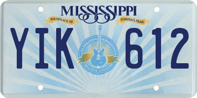 MS license plate YIK612