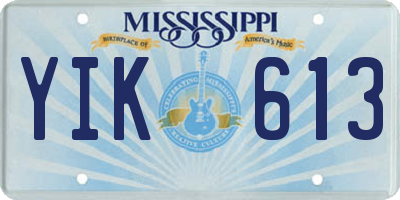 MS license plate YIK613