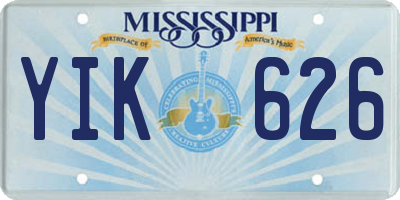 MS license plate YIK626