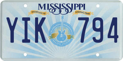 MS license plate YIK794