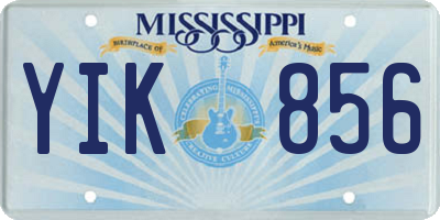 MS license plate YIK856