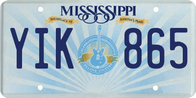 MS license plate YIK865