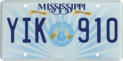 MS license plate YIK910